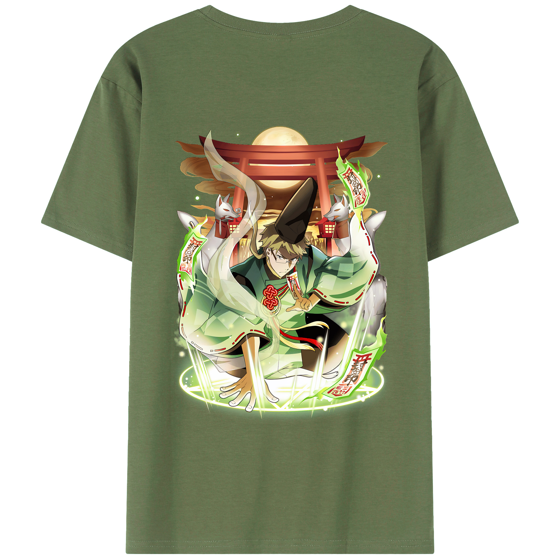 （画像用） 文豪ストレイドッグス Bungo Stray Dogs 綿100％ メンズ半袖Tシャツ（バックプリント） 通気性